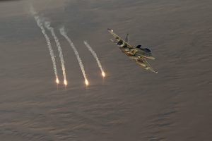 u.s. navy ea/18 growlers conduct combat patrols over centcom aor