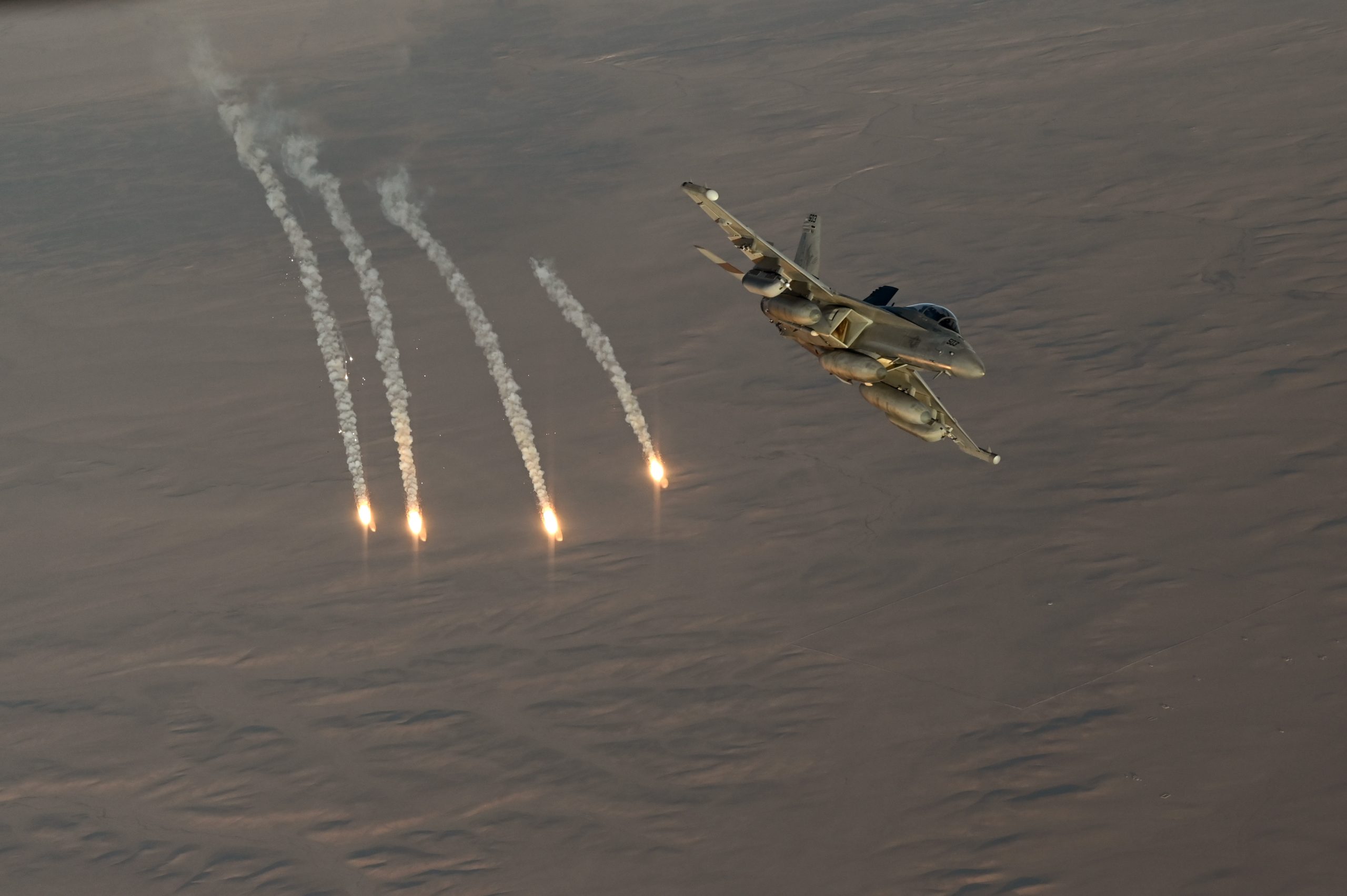 u.s. navy ea/18 growlers conduct combat patrols over centcom aor