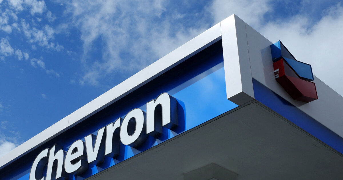 file photo: a chevron gas station sign is seen in austin