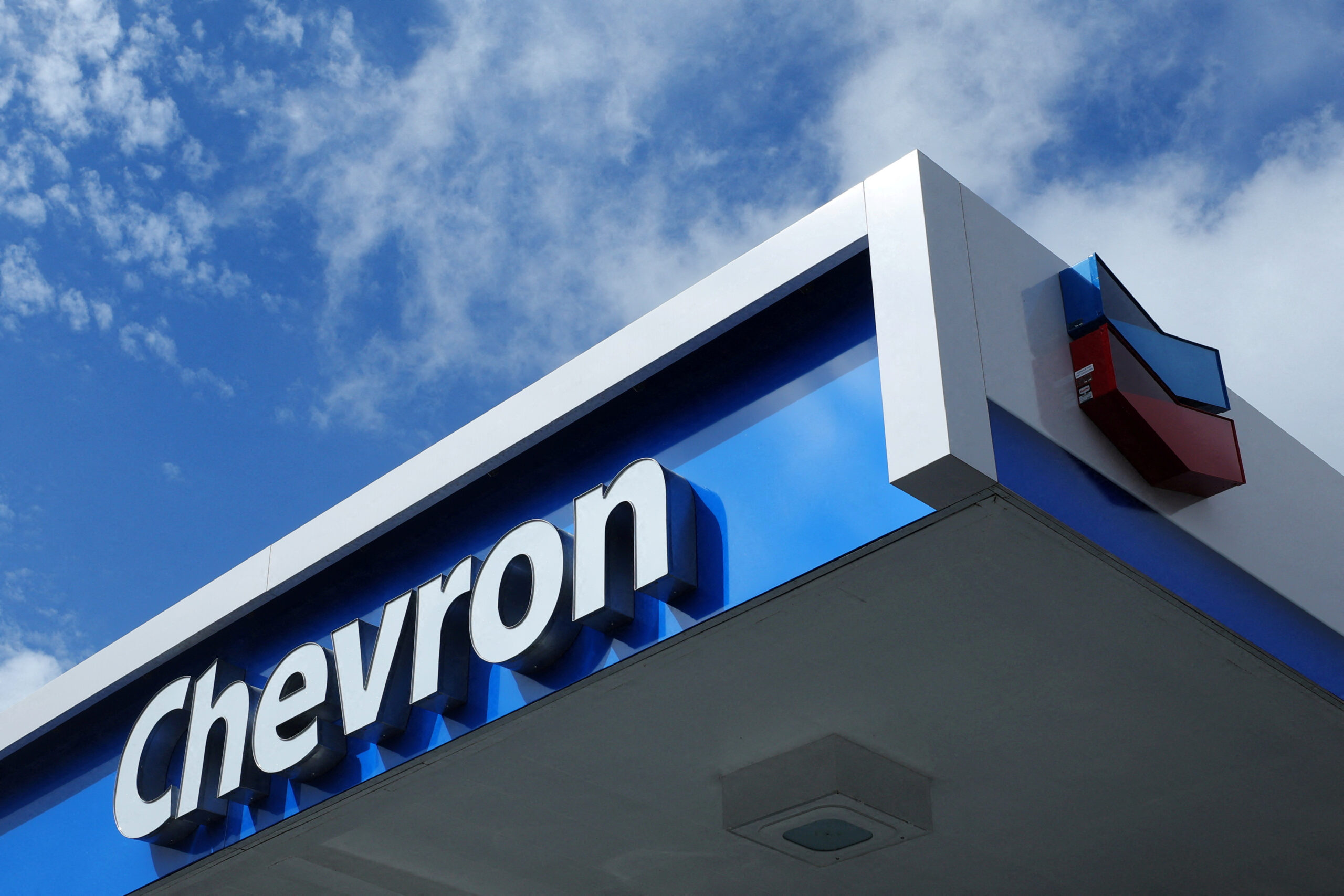 file photo: a chevron gas station sign is seen in austin